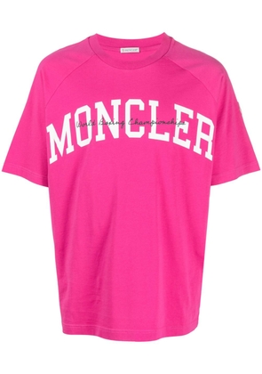 Moncler logo-print cotton T-shirt - Pink