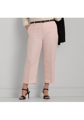 Curve - Linen-Blend-Twill Cropped Trousers