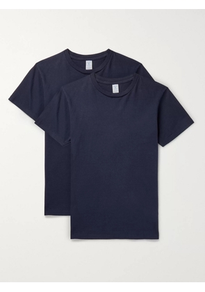 Velva Sheen - Two-Pack Cotton-Jersey T-Shirts - Men - Blue - S