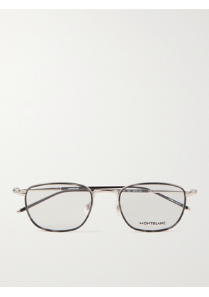 Montblanc - Square-Frame Silver-Tone and Acetate Optical Glasses - Men - Silver