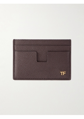 TOM FORD - Full-Grain Leather Cardholder with Money Clip - Men - Brown