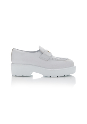 Miu Miu - Decollete Leather Loafers               - White - IT 36.5 - Moda Operandi