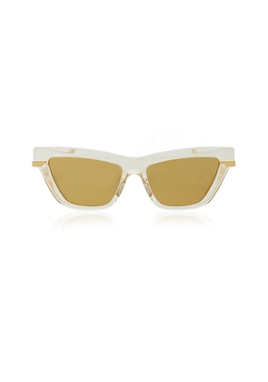 Bottega Veneta - Cat-Eye Acetate Sunglasses - Yellow - OS - Moda Operandi