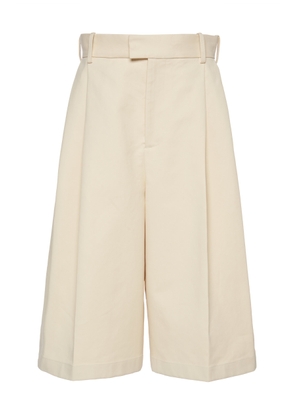 Bottega Veneta - Pleated Cotton Shorts - White - IT 36 - Moda Operandi