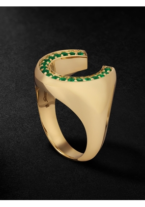 Jacquie Aiche - Horseshoe Gold Emerald Ring - Men - Green - 9