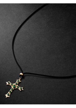 Jacquie Aiche - Gothic Gold, Emerald and Cord Necklace - Men - Green