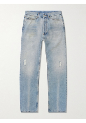 Palm Angels - Straight-Leg Logo-Embroidered Distressed Jeans - Men - Blue - UK/US 30