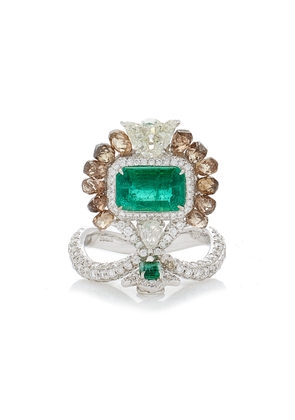 Amrapali - One of a Kind 18K White Gold Diamond & Emerald Ring - Green - US 6 - Moda Operandi - Gifts For Her