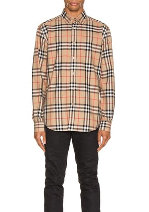 Burberry Long Sleeve Shirt in Archive Beige Check - Neutral,Plaid. Size L (also in ).