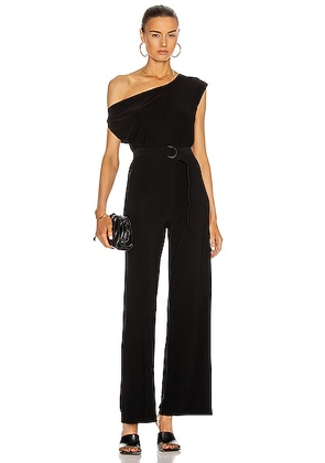 Norma Kamali Drop Shoulder Jumpsuit in Black - Black. Size M (also in S, XL, XS).