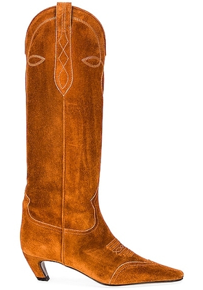 KHAITE Dallas Knee High Boots in Caramel - Brown. Size 36 (also in 36.5, 37, 37.5, 38, 38.5, 39, 39.5, 40, 40.5, 41).