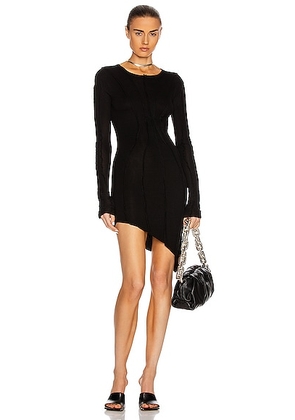 SAMI MIRO VINTAGE Asymmetric Long Sleeve Dress in Black - Black. Size XS (also in ).