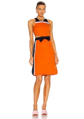 Miu Miu Intarsia Technical Jersey Dress in Arancio & Baltico - Orange. Size 42 (also in ).