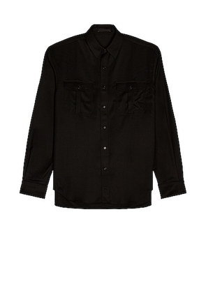 WARDROBE.NYC Flannel Shirt in Black - Black. Size M (also in S).