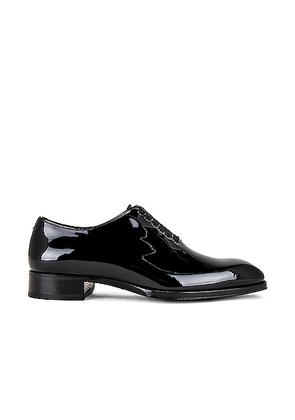 TOM FORD Elkan Patent Evening Lace Up in Black - Black. Size 11 (also in 12, 8).