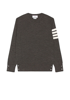 Thom Browne Sustainable Merino Classic Crew Sweater in Dark Grey - Grey. Size 1 (also in 2, 3, 4, 5).