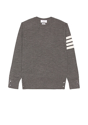 Thom Browne Sustainable Merino Classic Crew Sweater in Medium Grey - Grey. Size 0 (also in 1, 2, 3, 4, 5).