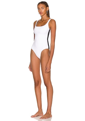 WARDROBE.NYC for FWRD Swimsuit in White & Black - White. Size L (also in M, S, XL, XS, XXS).