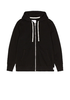 Reigning Champ Full Zip Hoodie in Black - Black. Size S (also in ).