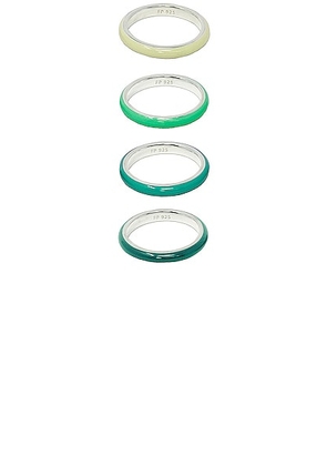 FRY POWERS Set of 4 Ombre Enamel Rings in Green Ombre - Green. Size 5 (also in ).