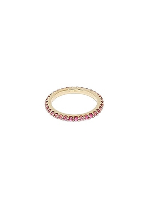 FRY POWERS Pave Gem Stacking Ring in Fuchsia Sapphire & 14K Rose Gold - Fuchsia. Size 6 (also in 7).