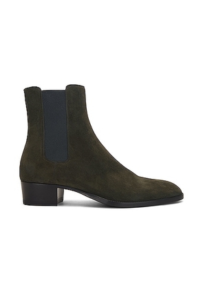 Saint Laurent Wyatt 40 Chelsea Boot in Brown - Army. Size 43 (also in ).