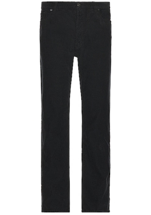 Saint Laurent Relaxed Mid Waist Corduroy Pant in Dye Black - Black. Size 30 (also in 32).