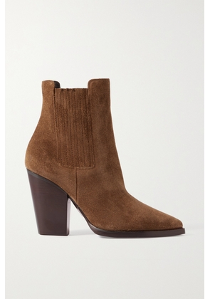 SAINT LAURENT - Theo Suede Ankle Boots - Brown - IT36,IT37,IT38,IT38.5,IT39,IT39.5,IT40,IT40.5,IT41