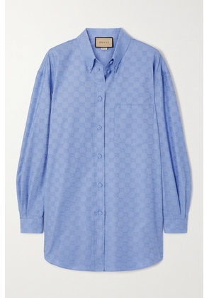 Gucci - Gg Supreme Cotton Oxford-jacquard Shirt - Blue - IT36,IT38,IT40,IT42,IT44,IT46,IT48