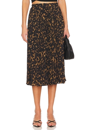 Theory Sunburst Midi Skirt in Brown. Size 10, 2.