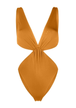 Forte Forte cut-out ruched swimsuit - Orange