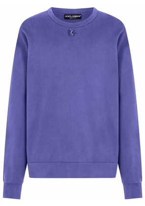 Dolce & Gabbana drop-shoulder embroidered logo sweatshirt - Purple