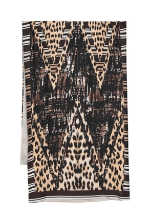 Pierre-Louis Mascia Aloe graphic-print silk scarf - Black