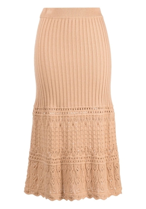 Boutique Moschino knitted mid-length skirt - Neutrals