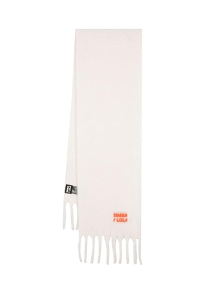 Bimba y Lola logo-patch knitted scarf - Neutrals