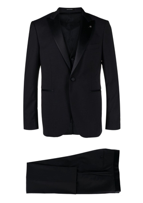 Tagliatore single-breasted virgin wool blend suit - Blue