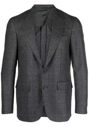 Canali plaid-check single-breasted wool blazer - Grey
