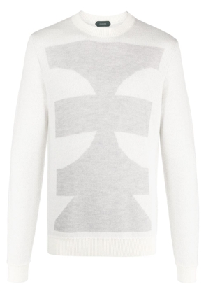 Zanone jacquard-pattern jumper - White