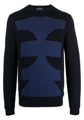 Zanone jacquard-pattern jumper - Blue