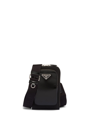 Prada triangle-logo panelled smartphone case - Black