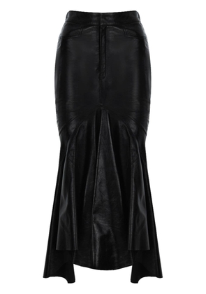 ZEYNEP ARCAY flared leather midi skirt - Black