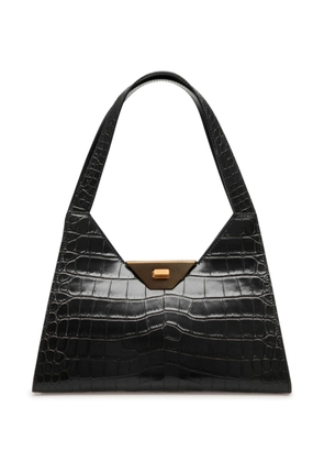Bally crocodile-effect shoulder bag - Black