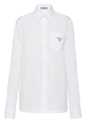 Prada logo-print poplin shirt - White