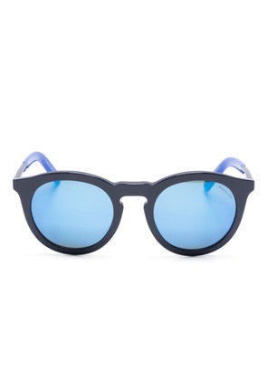 Moncler Eyewear logo-debossed round-frame sunglasses - Blue