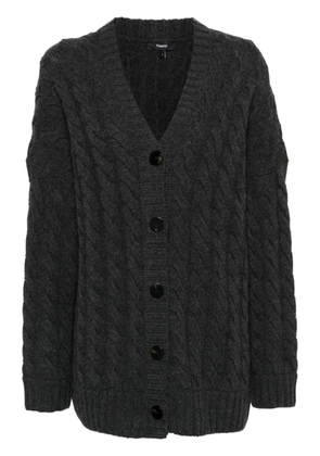 Theory long-sleeved cable-knit cardigan - Grey