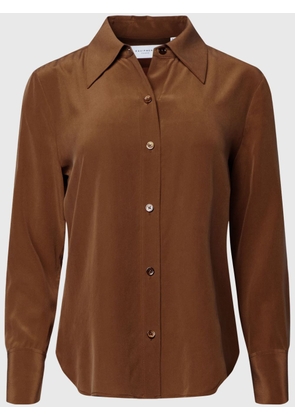 Equipment Leona fitted silk shirt - Brown