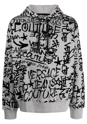 Versace Jeans Couture logo-print cotton hoodie - Grey