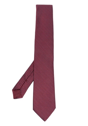 Giorgio Armani micro-dot print silk tie - Red