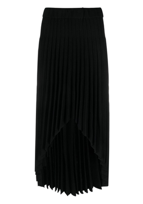 MRZ asymmetric-hem pleated skirt - Black