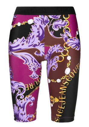 Versace Jeans Couture Baroque Couture-print cycling shorts - Purple